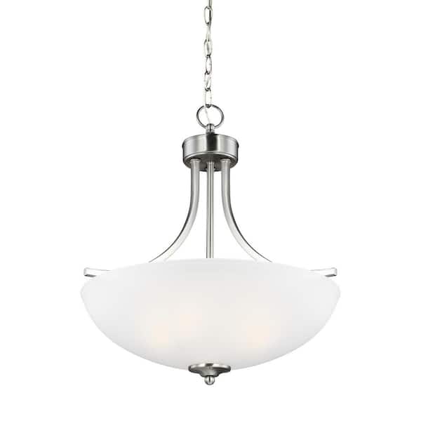 Geary 3-Light Brushed Nickel Hanging Pendant