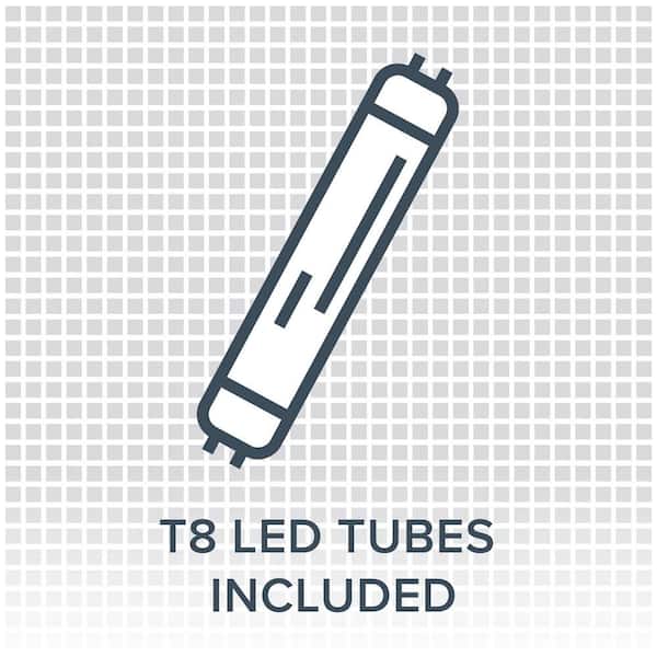 8 ft. 56-Watt T8 LED Tube White Strip Light Fixture, 5000K, 7200 Lumens