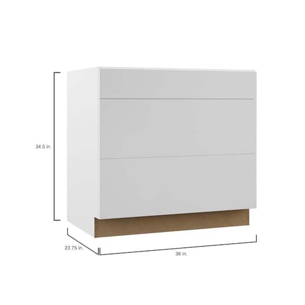 Designer Series Edgeley Assembled 36x34.5x23.75 in. Pots and Pans Drawer Base Kitchen Cabinet in White