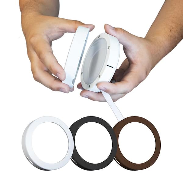 Plug-In LED RF Remote and Motion Controlled Under Cabinet Puck Light with Changeable Shell (3-Pack)