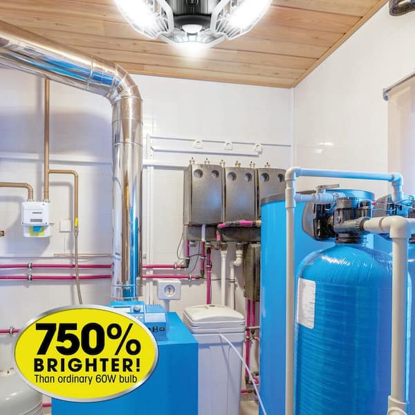 7.5 in. x 4.25 in. 6000 Lumens Single Pole Occupancy LED Flush Mount Motion Activated Garage Light