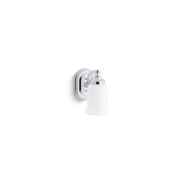 Bancroft 1 Light Polished Chrome Indoor Bathroom Wall Sconce, Position Facing Up or Down, UL Listed