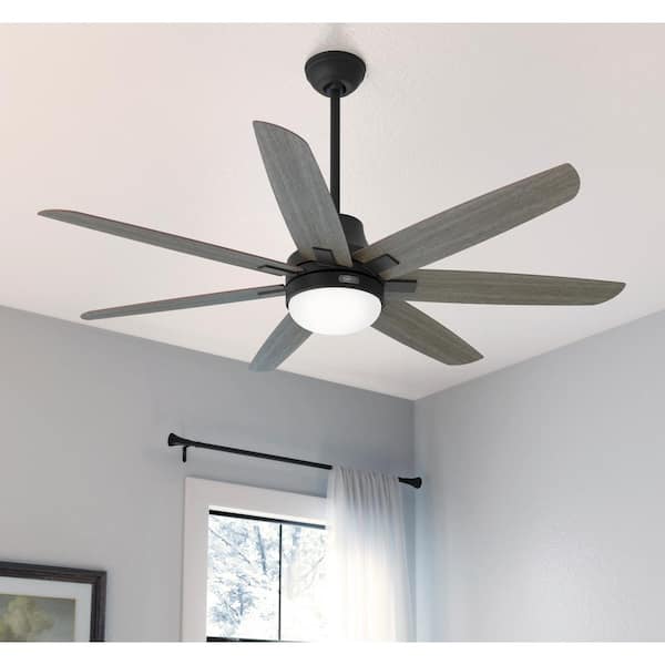 Wilder 60 in. Indoor Matte Black Ceiling Fan with Remote Control and Light Kit