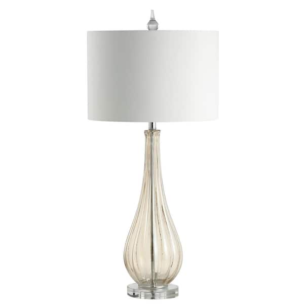 Dew Drop 32.75 in. Glass/Crystal LED Table Lamp, Champagne