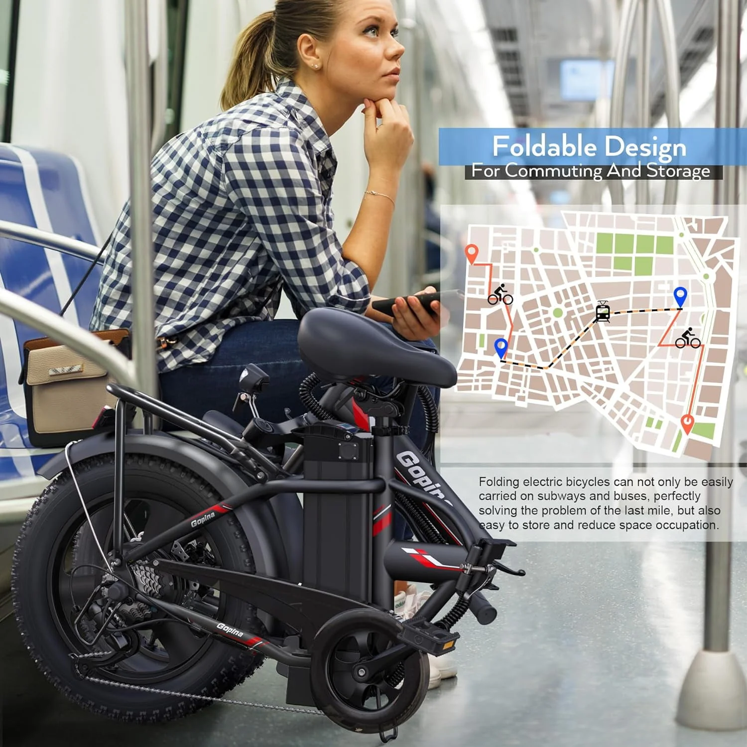 Vivi Electric Bike for Adults 350W Folding Electric Bike 16