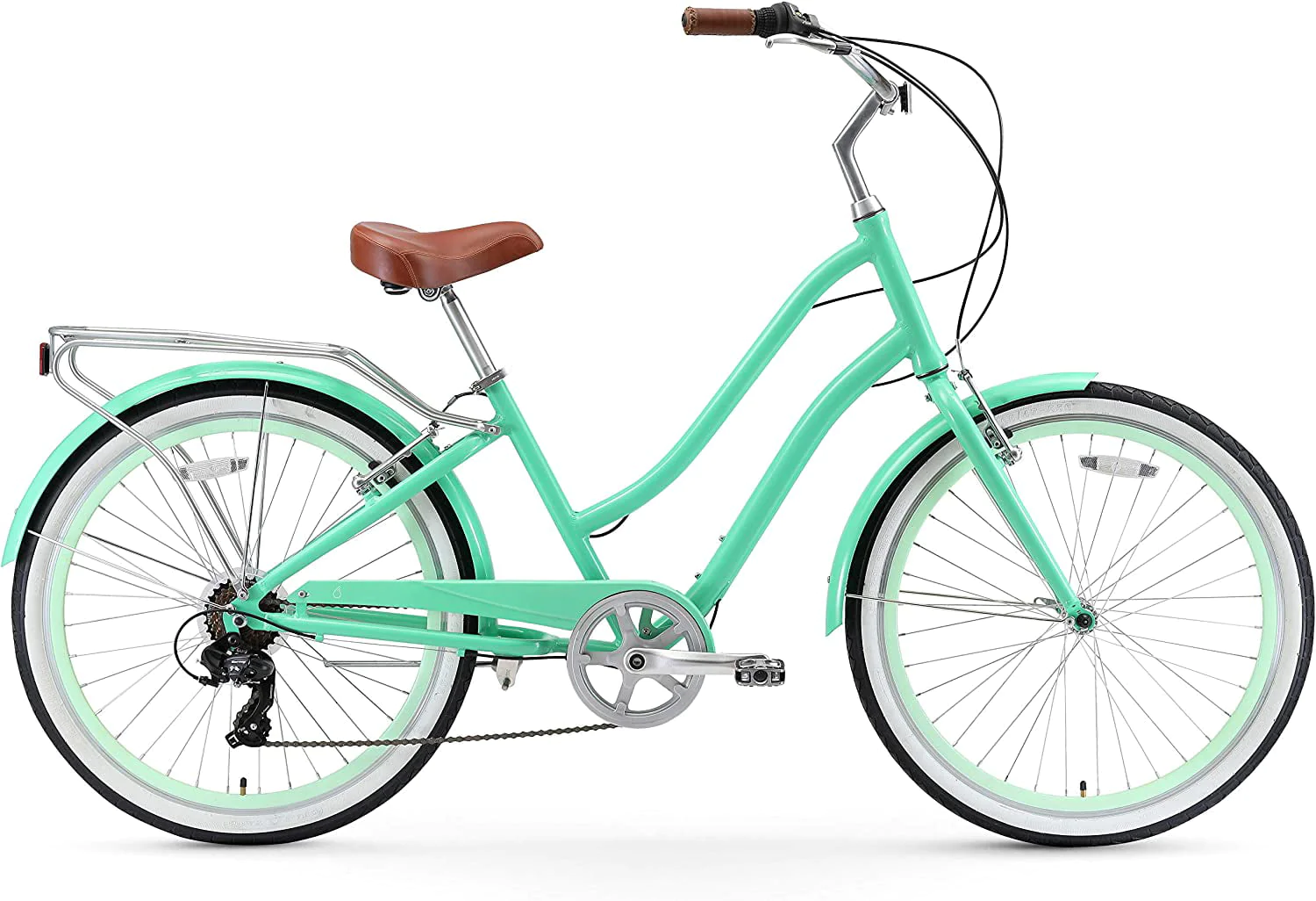 sixthreezero EVRYjourney Women's 7-Speed Step-Through Hybrid Cruiser Bicycle, 26