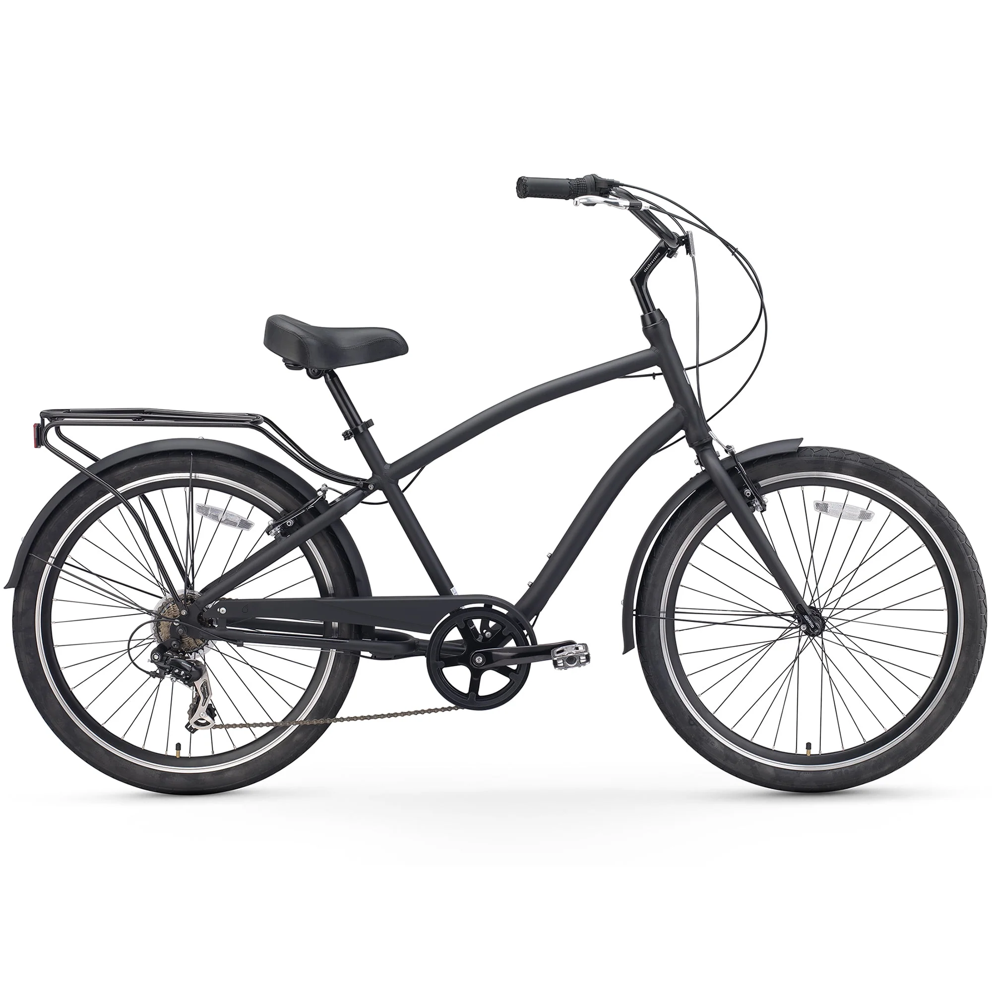 sixthreezero Every Journey Men's 7-Speed Hybrid Cruiser Bicycle, 26 In. Wheels, Matte Black