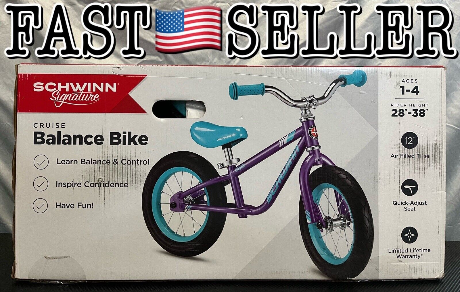 Schwinn Signature Kids Cruise Balance Bike Ages 1-4 Learn Control Bicycle - NIB!