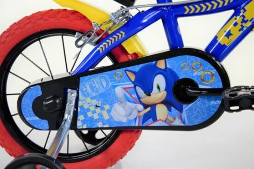 Dino Sonic Kids Bike 14" Wheel Cycling Bicycle Single Speed - Blue Yellow