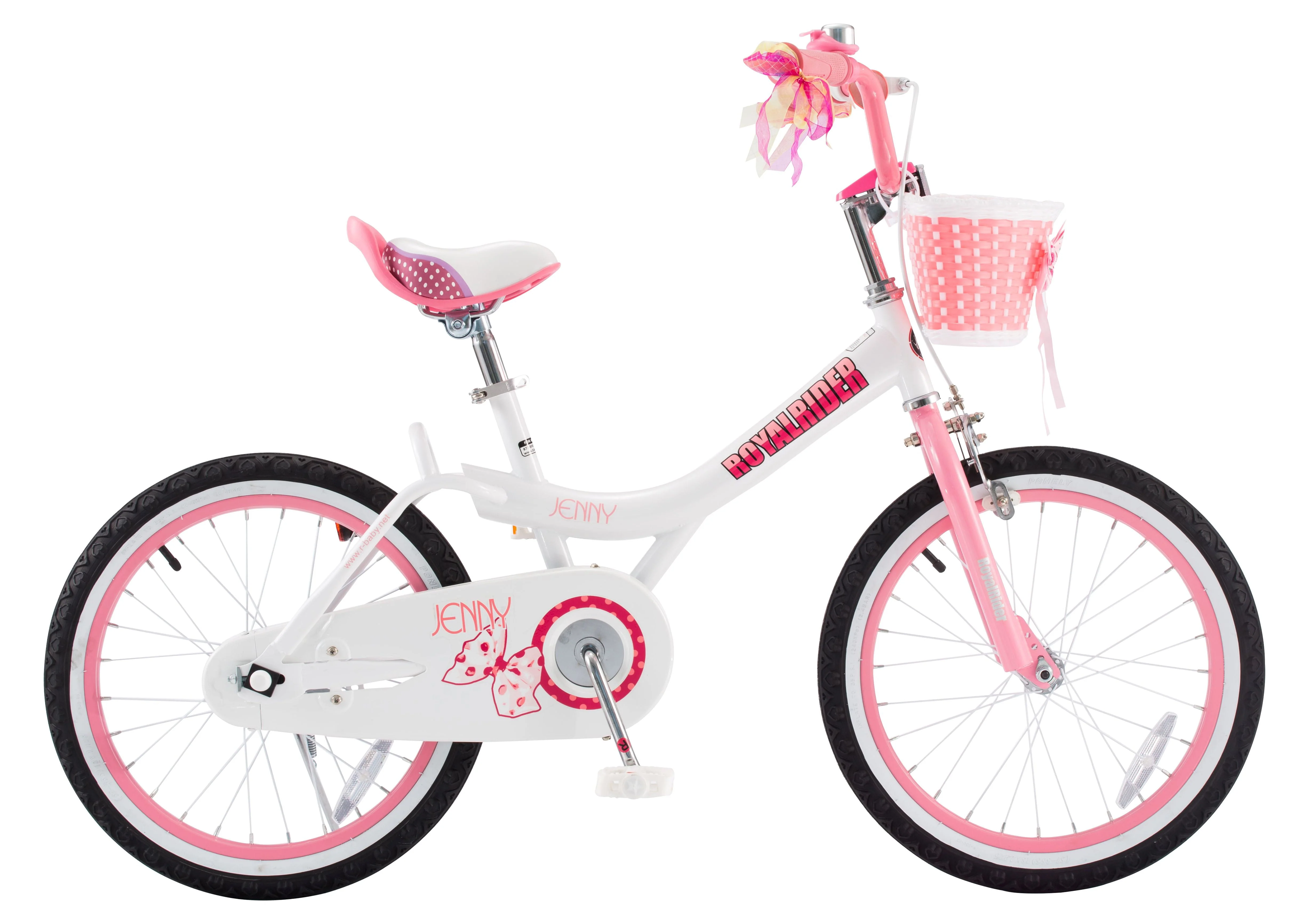 RoyalBaby Jenny Princess 18 inch Girl's Bicycle, White & Pink