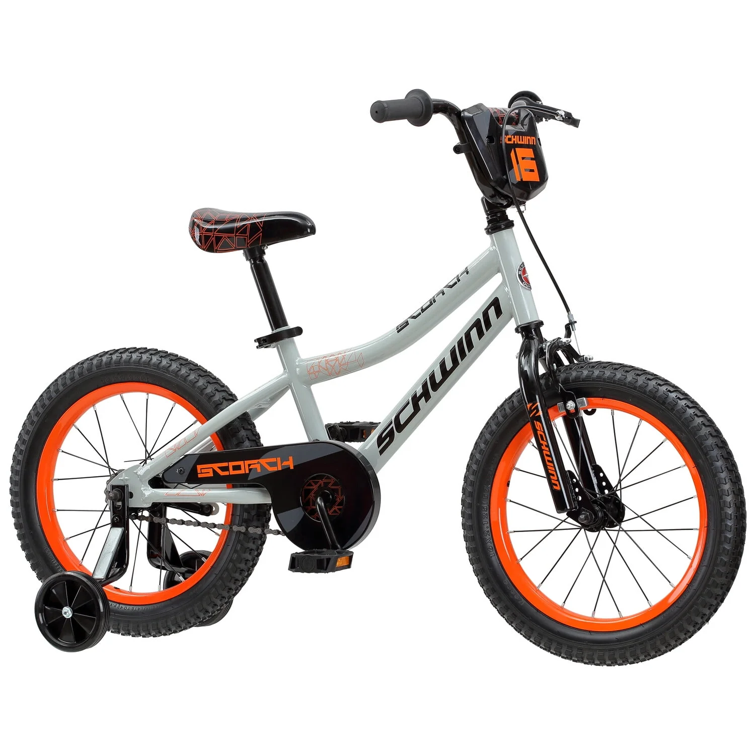 Schwinn Scorch Boy's Bicycle with 16 In. Training Wheels, Color - Gray, Style - Boy's Juvenile