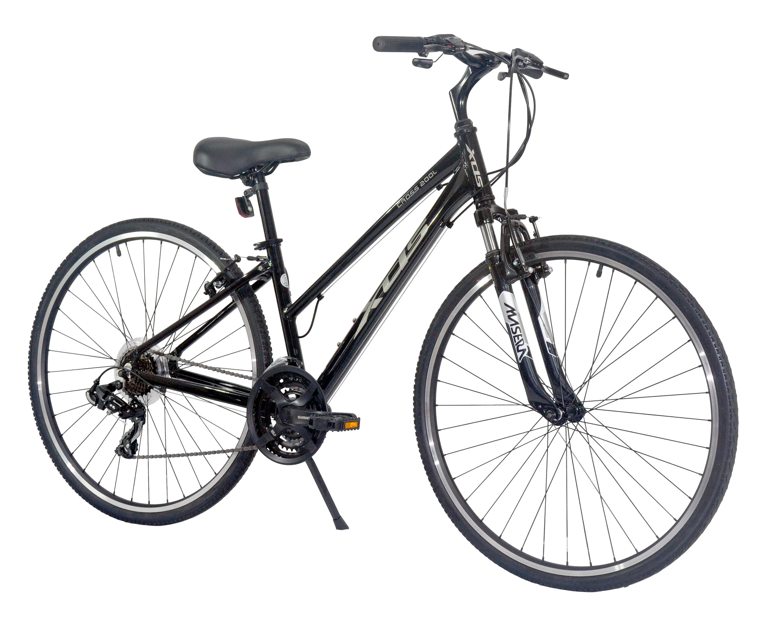 XDS Cross 200 21sp, Women's 700C Hybrid City Commuter Bike, Color:  Shiny Black, Frame Size: 15