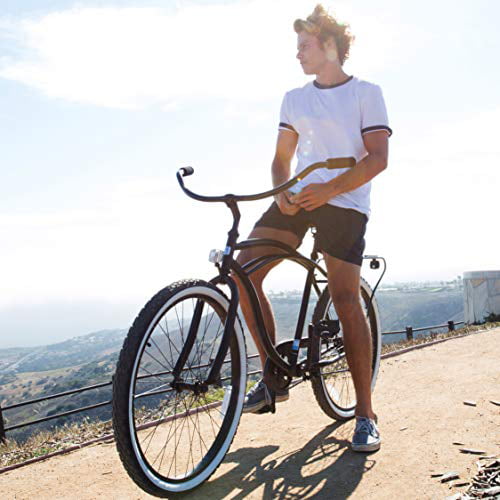 sixthreezero Around the Block Men's 7-Speed Beach Cruiser Bicycle, 26 In. Wheels, Matte Gray