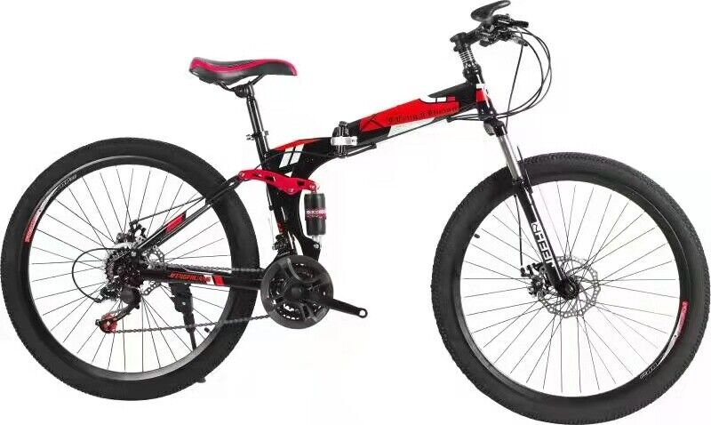 26 / 27.5" Mens Mountain Bike Red Black Steel Frame Premium Quality Unisex Road