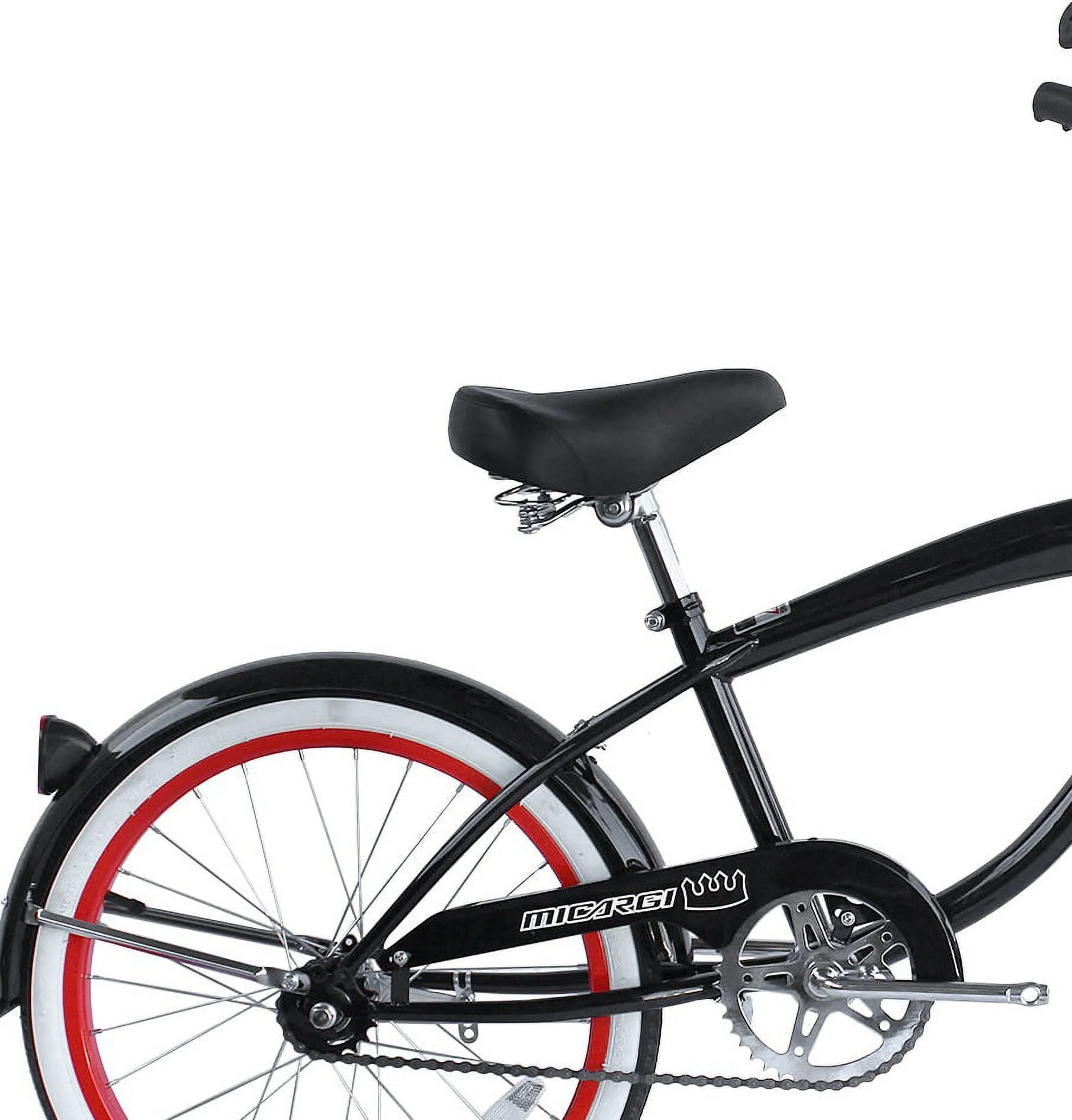 Micargi 20 In. Famous Kid's Size Bike Cruiser, Black, White and Red