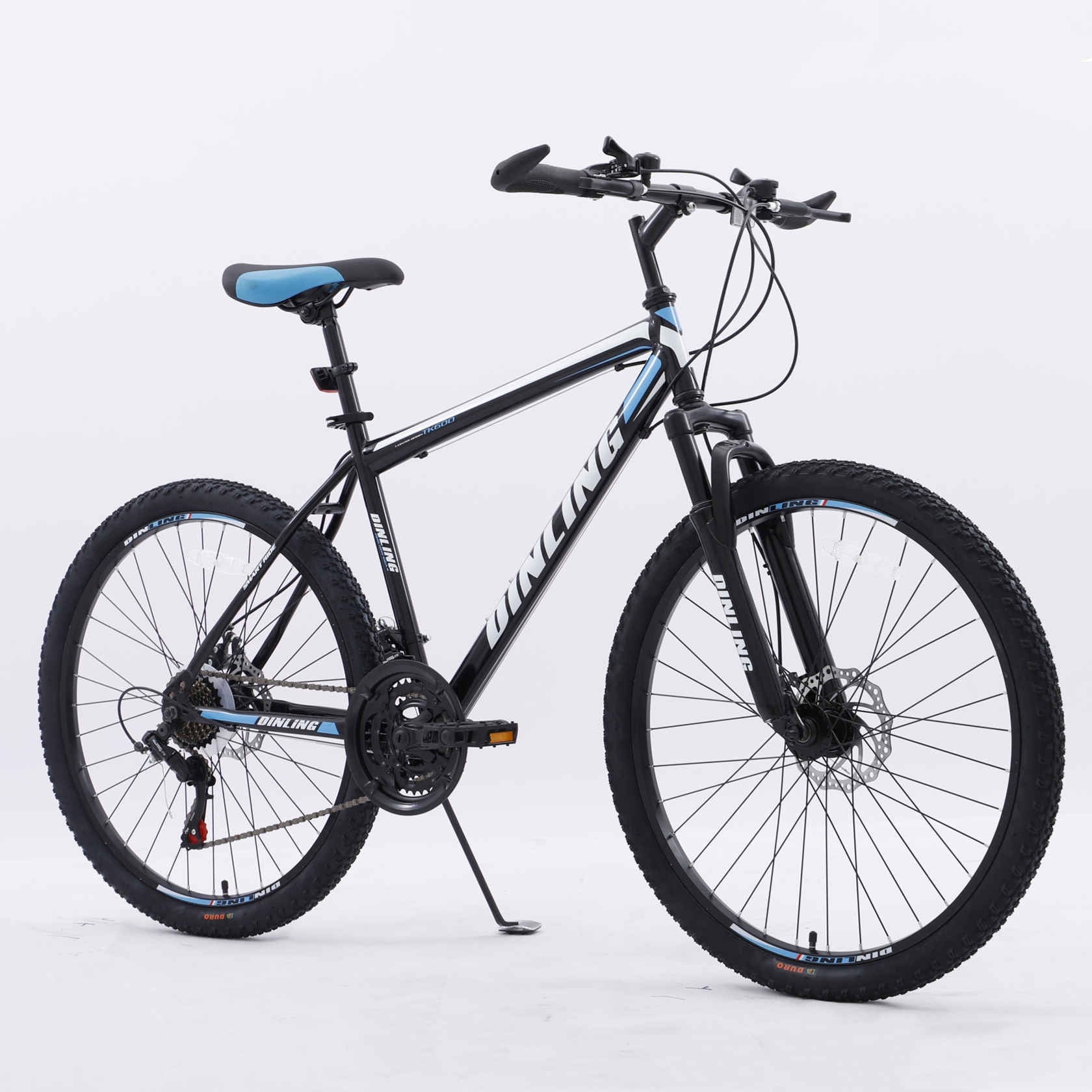 Dinling Mountain Bike, 21-Speed, 26-inch Mountain Bicycles, MTB Mens and Womens Black-blue