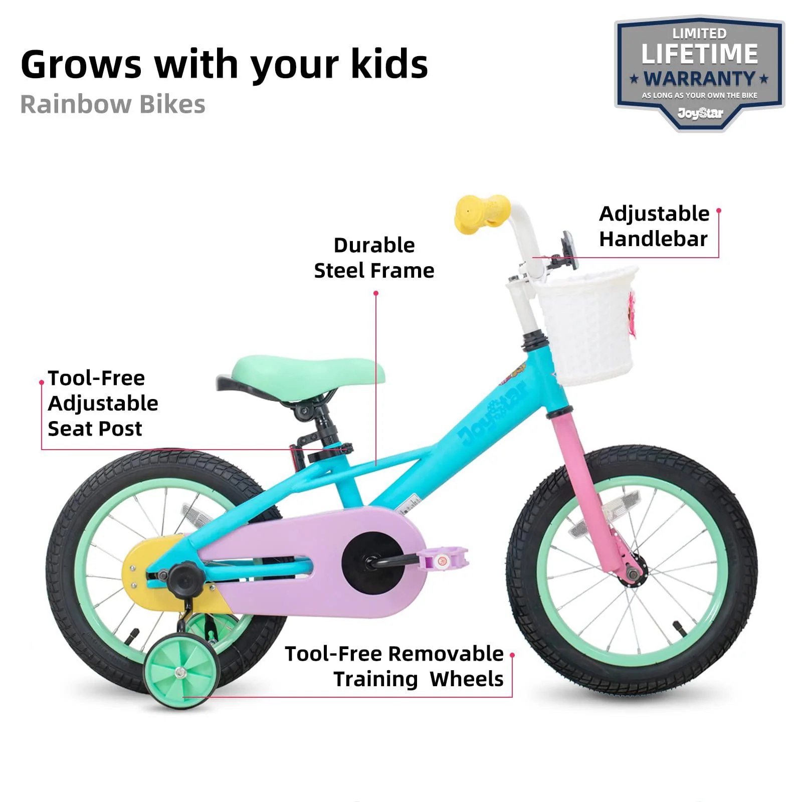 joystar 16 inch kids bike for 4 5 6 7 years girls 16