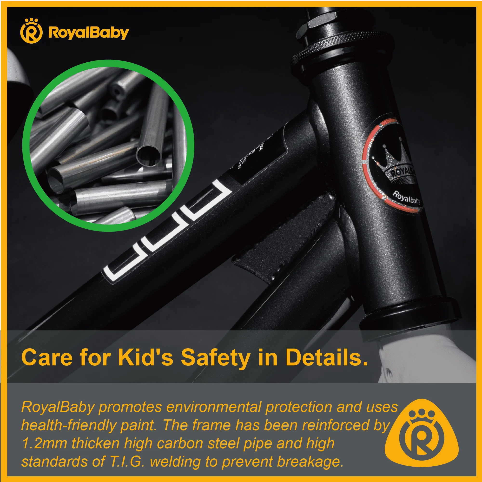 Royalbaby Boys Girls Kids Bike 12 In BMX Freestyle Black 2 Hand Brakes Bicycles with Training Wheels Child Bicycle