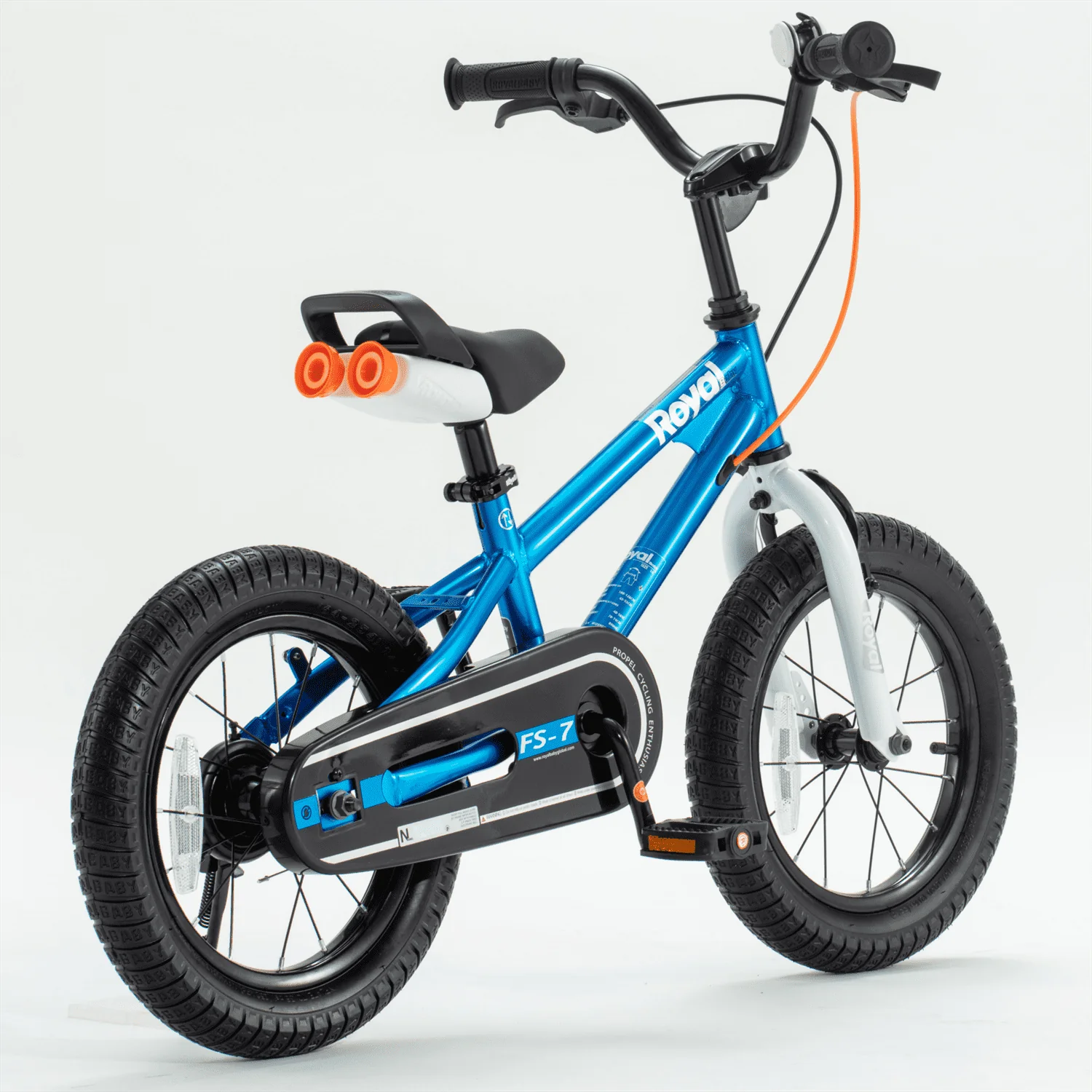 Royalbaby Freestyle 7 Kids Bike Toddlers 14 Inch Wheel Dual Handbrakes Bicycle Beginners Boys Girls Ages 3-5 Years, Kickstand and Water Bottle Included, Blue