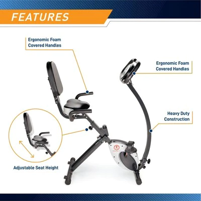 Marcy Foldable Exercise Bike with High Back Seat