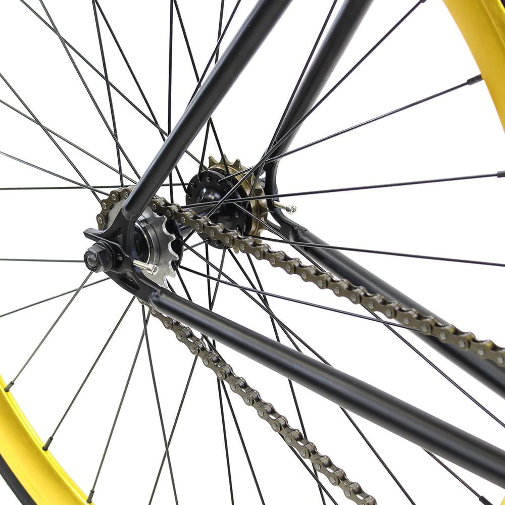 Golden Cycles Fixed Gear Bike Steel Frame Fixie with Deep V Rims-Collection (Saint)