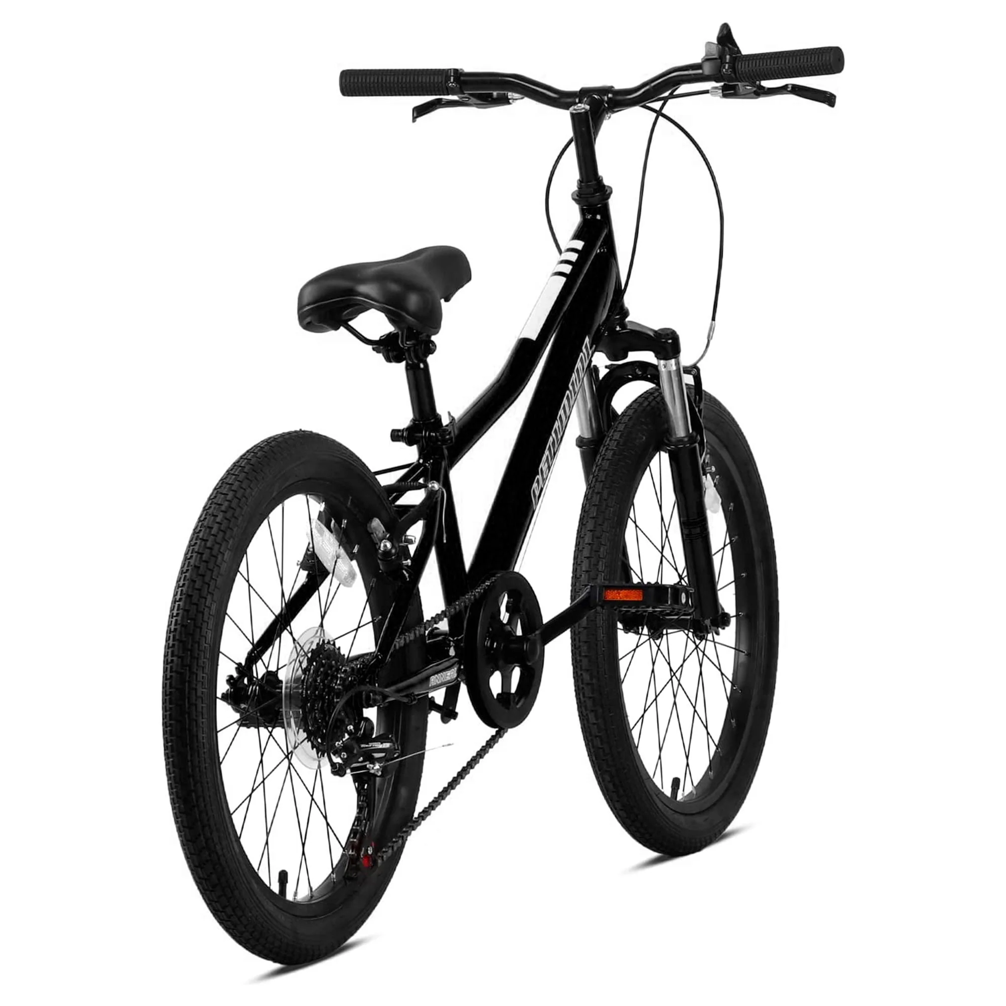 Petimini Cyclone 20 In 6 Speed Kids Mountain Bike for 5-9 Year Olds, Black