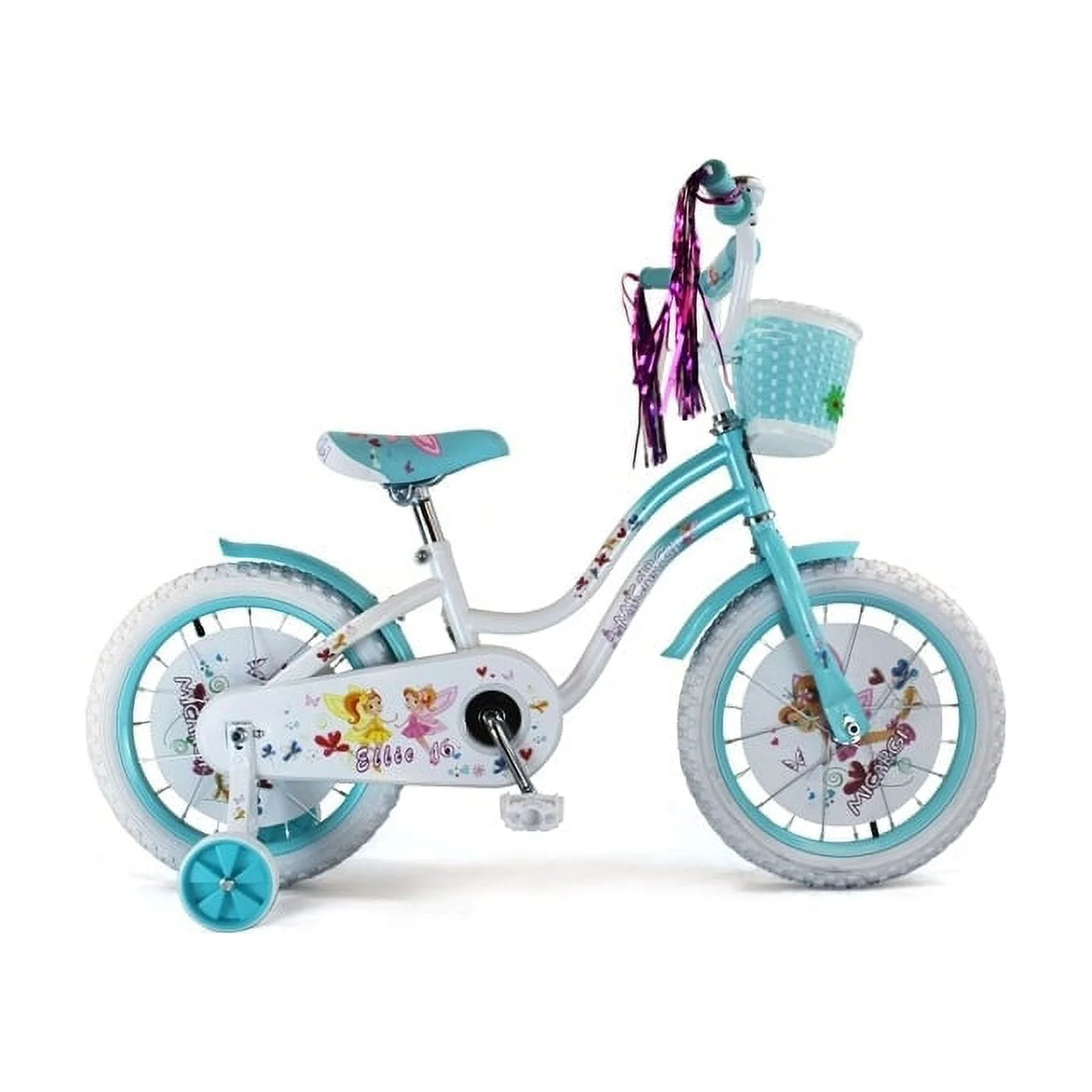 Micargi ELLIE-G-16-WHI-BBL 16 in. Girls Bicycle, White & Baby Blue - 18 x 7 x 36 in.