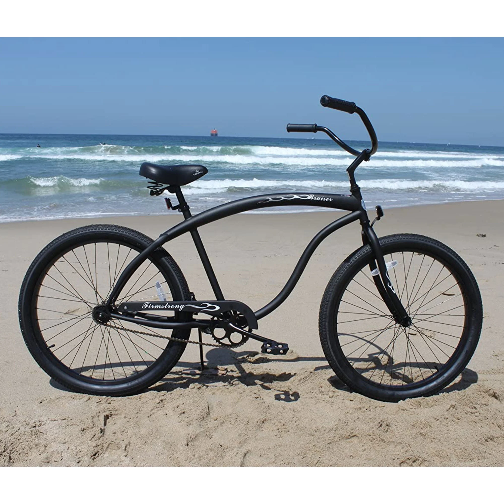 Firmstrong Bruiser Single Speed Men's 26 Inch Beach Cruiser Bike, Black