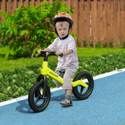 AIYAPLAY 12" Baby Balance Bike w/ Adjustable Seat and Handlebar - Green