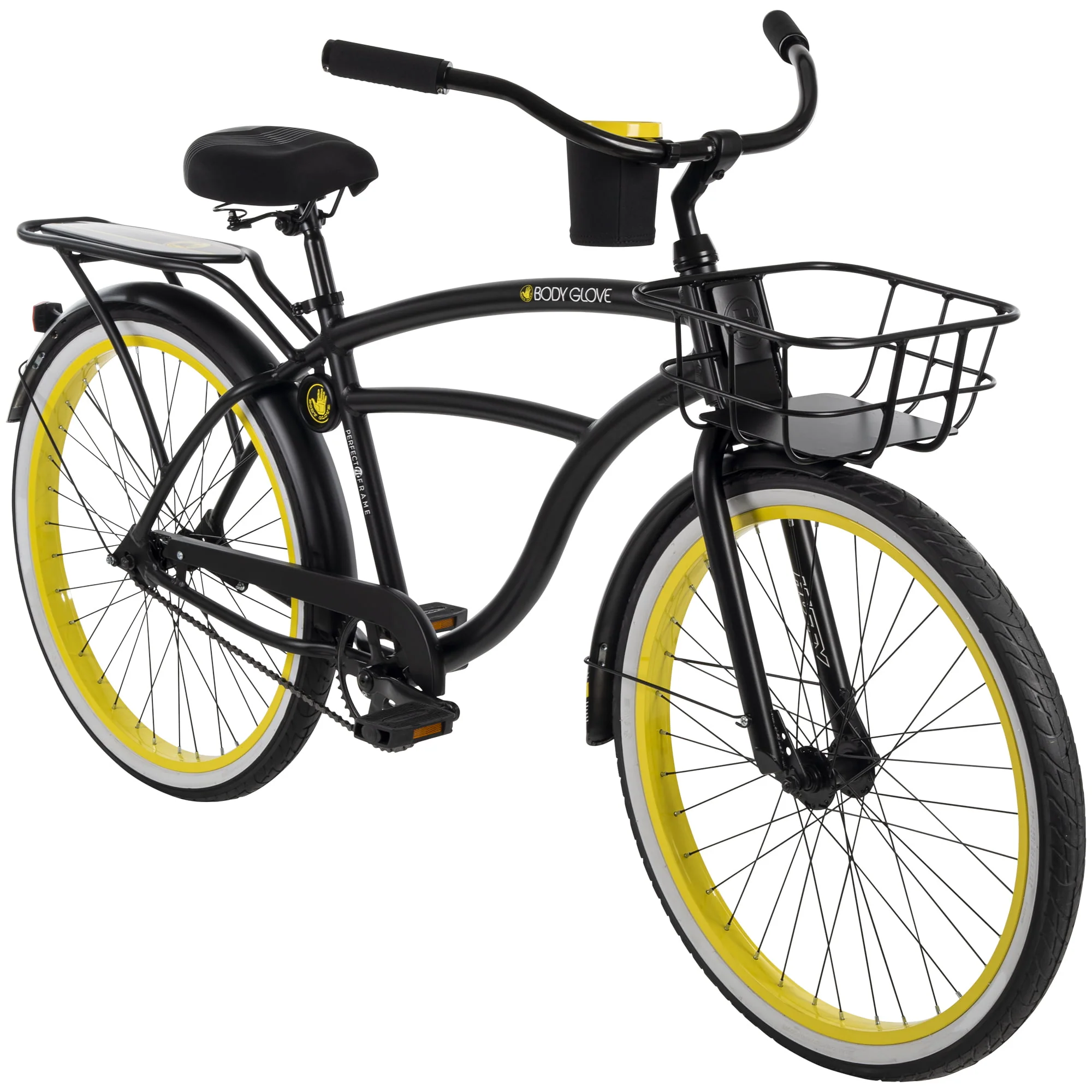 Glove 26 inch Mens Beach Cruiser Bike, Black, by Huffy