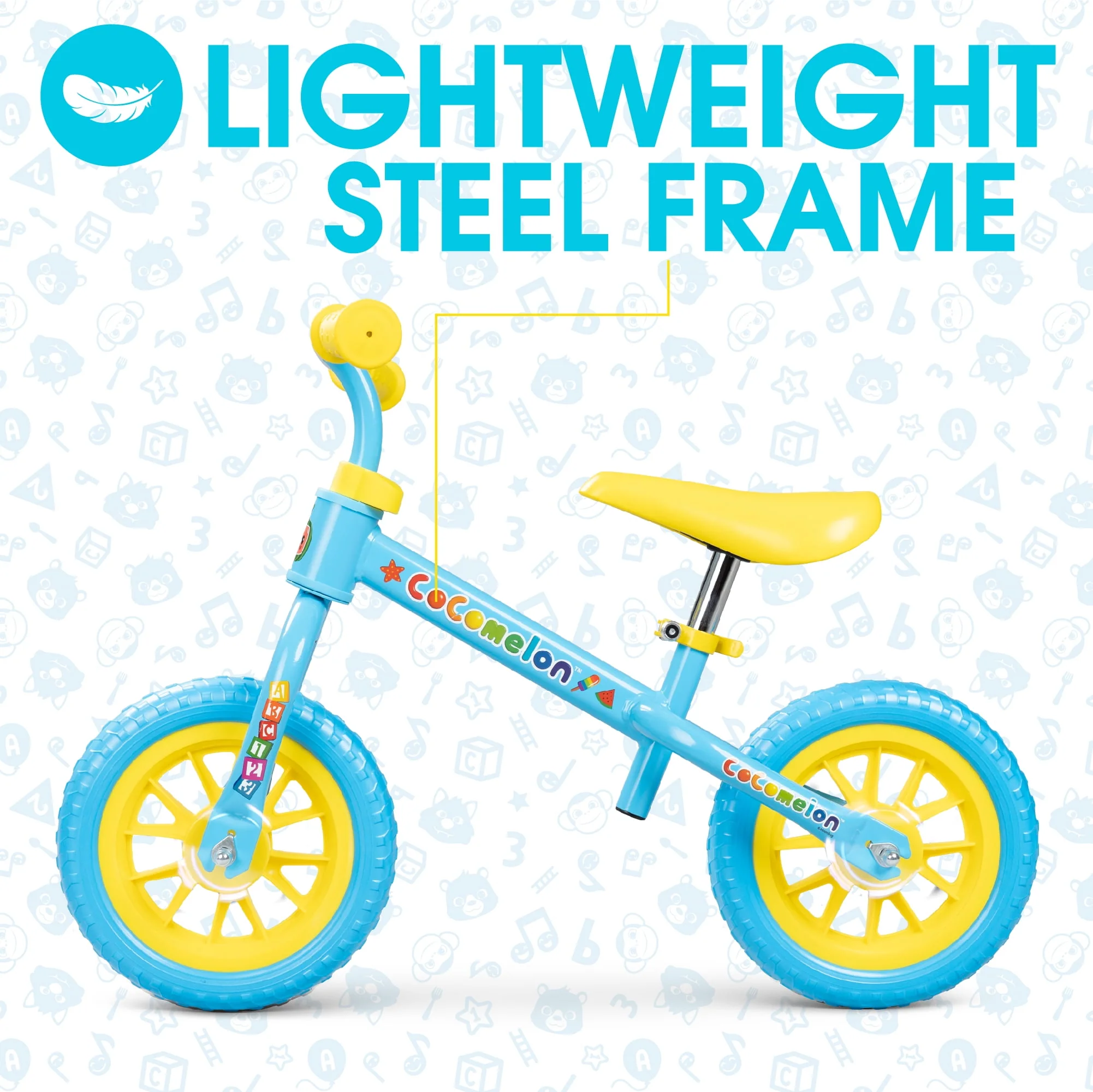 Cocomelon Toddlers Balance Bike Adjustable Helmet Light-up 10