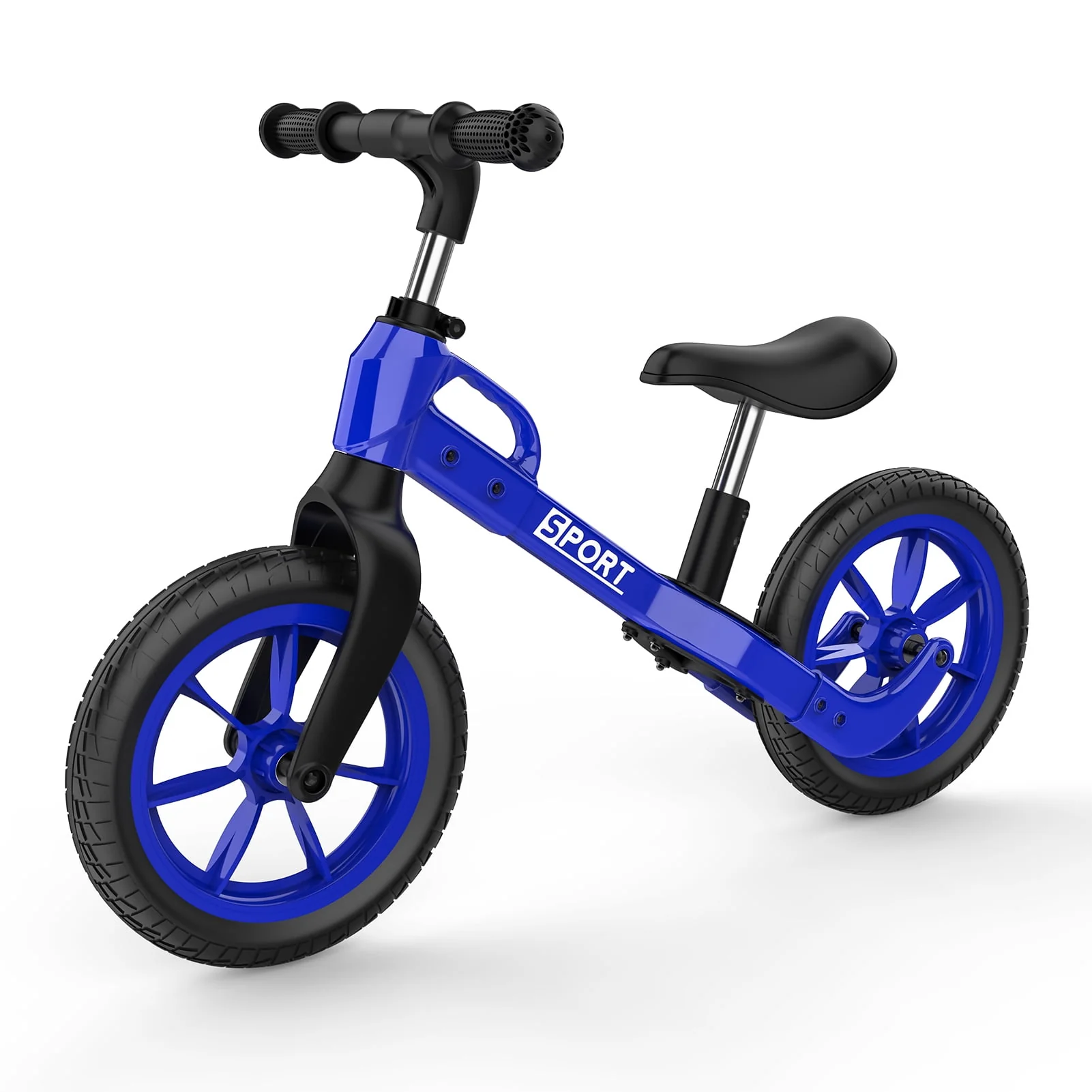 Balance Bike 2 Year Old, Age 2-5 Years Old, No Pedal, Lightweight Frame, Flat-Free Tires, 360° Unlimited Steering, Adjustable Seat & Handlebar, Steady Balancing, for Boys Girls Blue
