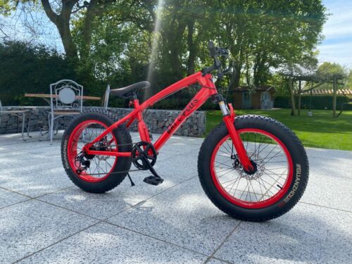 Bat Cycle X20 Red Kids Bike 20" Fat Tyre Bicycle Front Suspension 7 Speed Bike