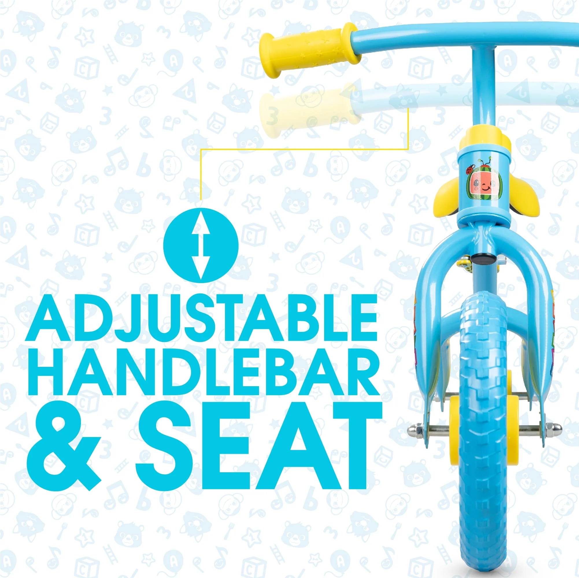 Cocomelon Toddlers Balance Bike Adjustable Helmet Light-up 10