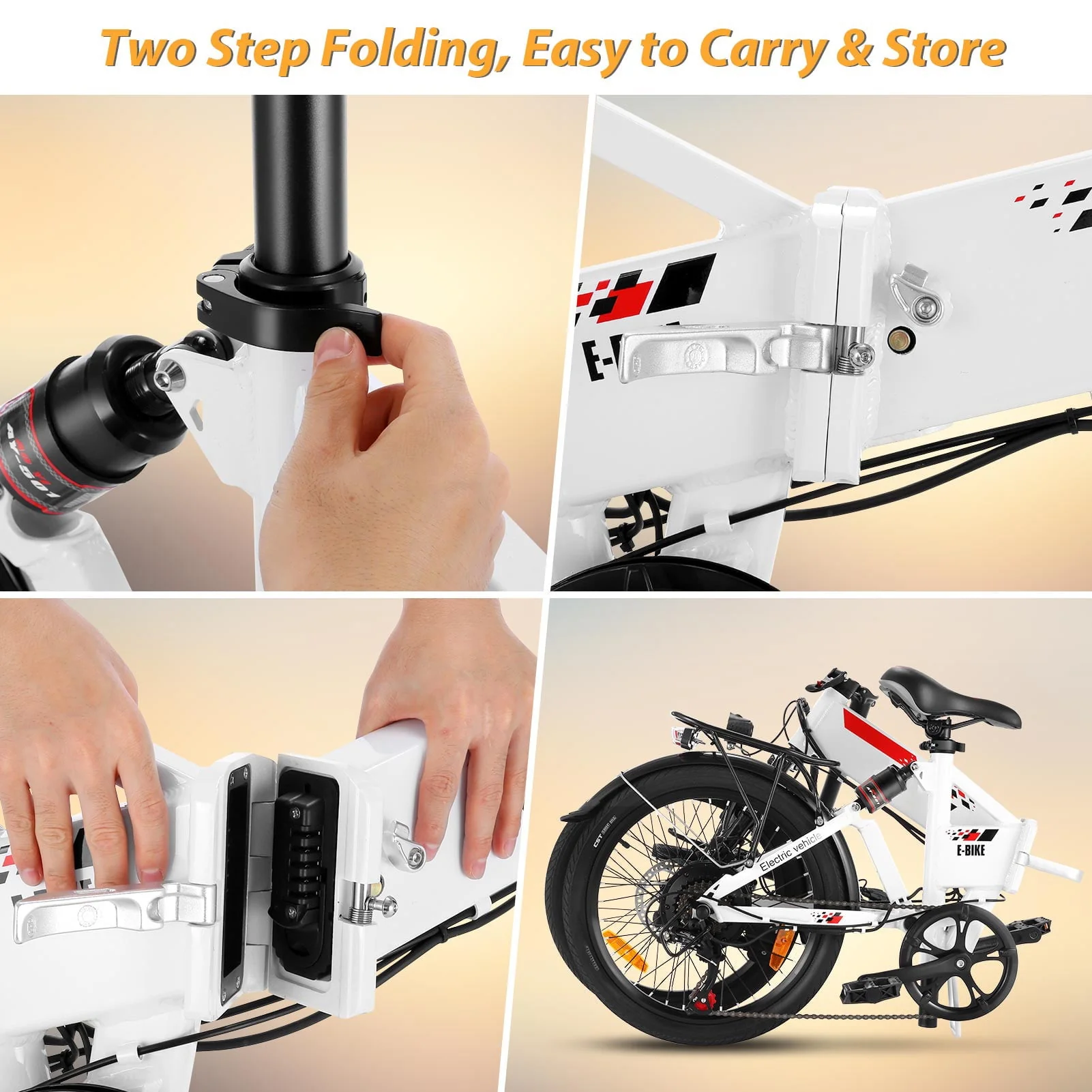 Gocio 500W Folding Electric Bike, 20'' Electric Commuter Bike, Aluminum Alloy Lightweight Electric Bicycle, Ebike Built-in 48V 7.8Ah Removable Lithium-Ion Battery, Urban Electric Bikes for Adults