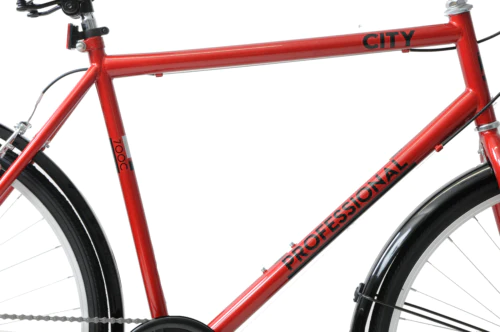 Professional City 700c Mens Hybrid 6 Speed 18" Frame Red Commute Bike Bicycle