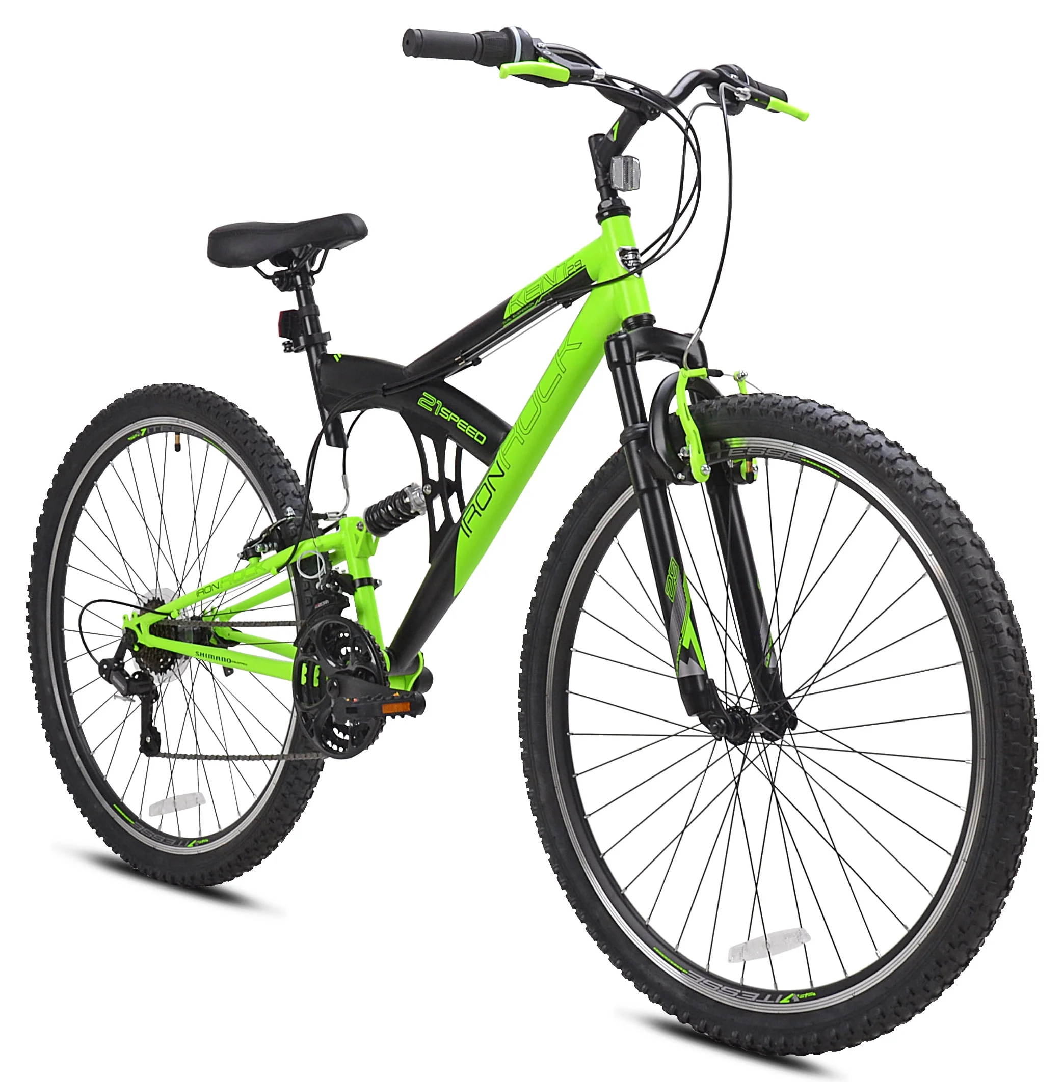 Kent Bicycles 29-inch Men's Iron Rock Full Suspension Mountain Bike, Black and Green