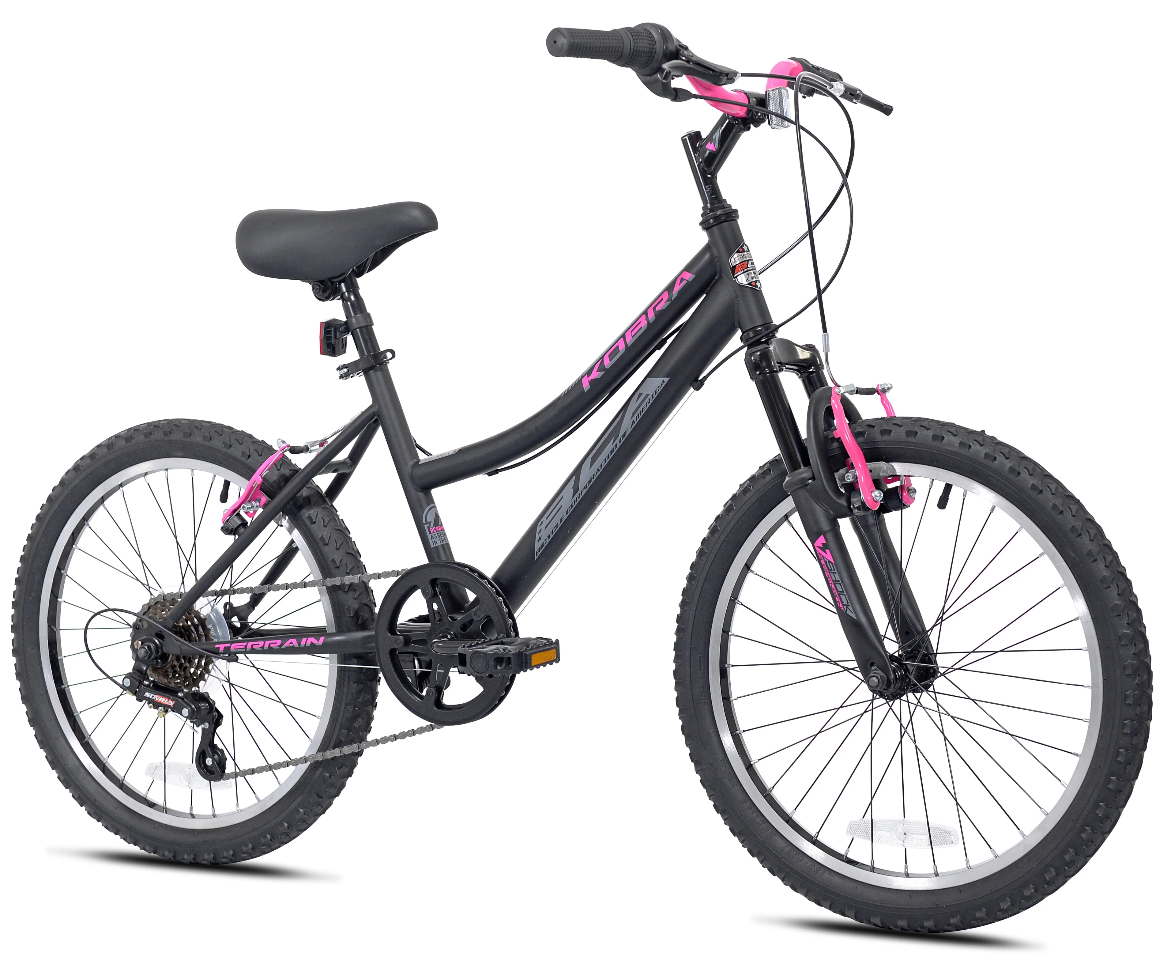 20-inch Girl's Kobra Mountain Child Bicycle, Black/Pink