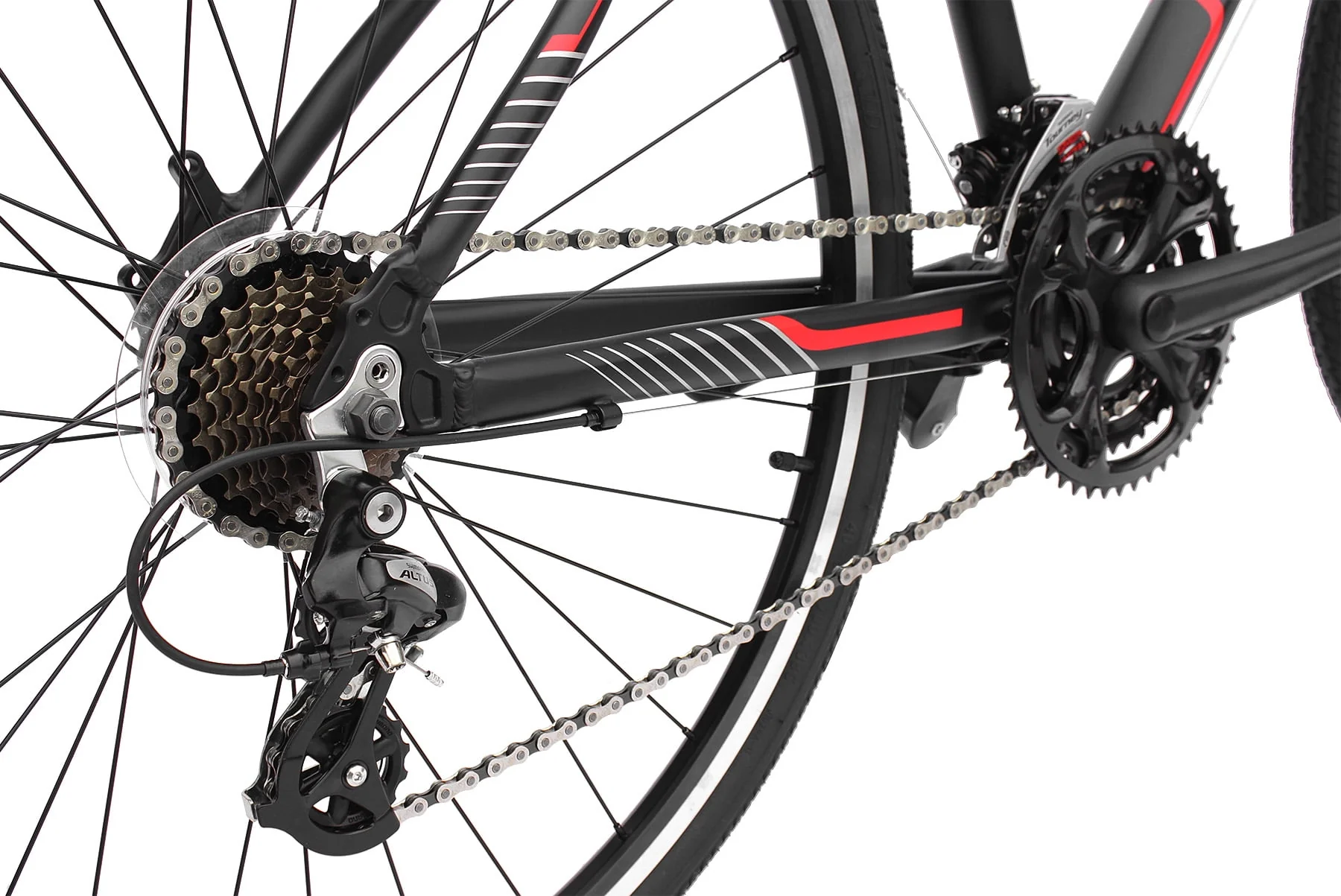 Wonder Wheels Hybrid 8 Speed Bicycle, Bike, Front Derailleur: Shimano Tourney Fd-Ty510 Rear Derailleur: Shimano Altus Rd-M310-Sgs 8 Speed Bicycle, Bike - Matte Black