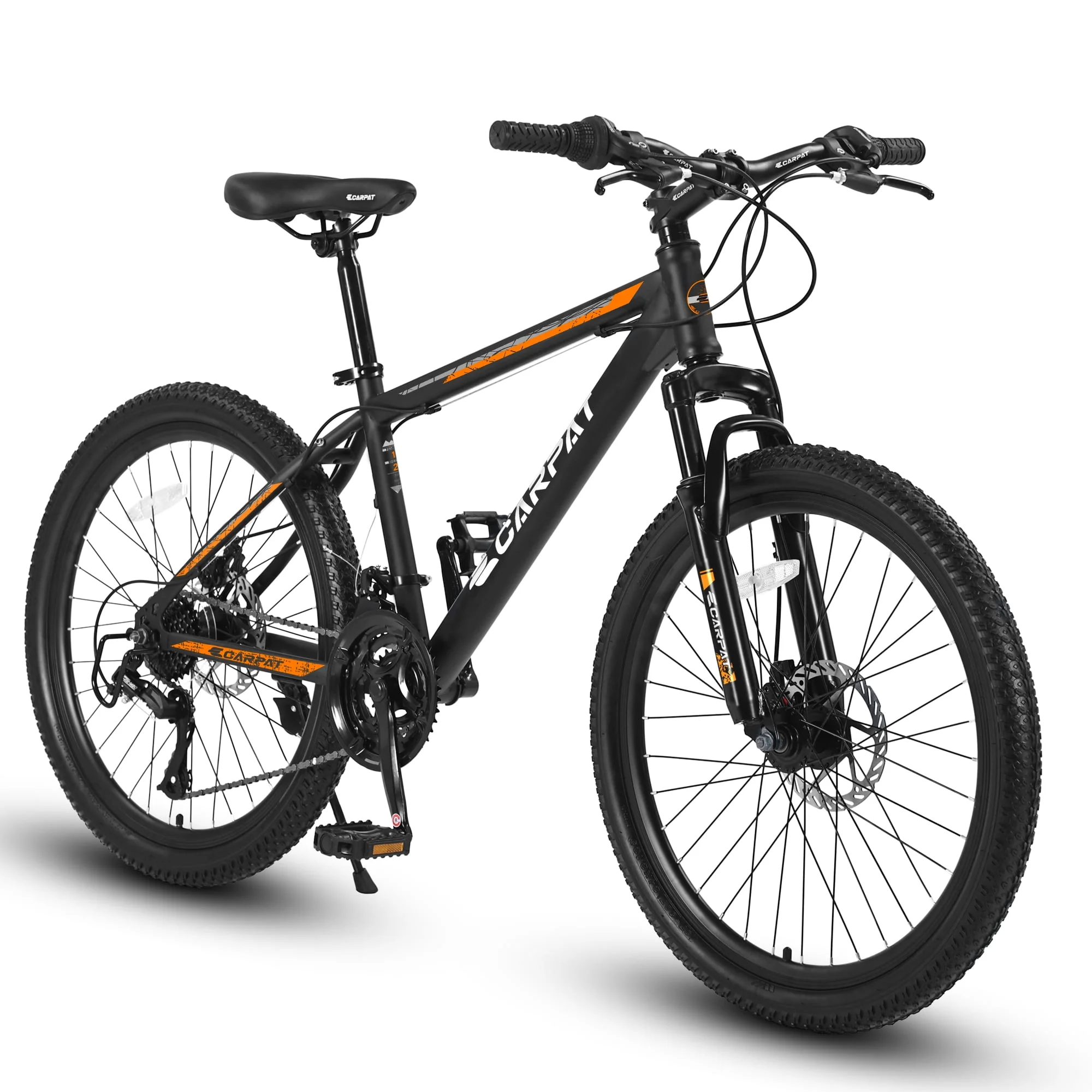 HQZX Unisex 26inch Mountain Bike,Shimano 21 Speeds Suspension MTB Bike for Adult or Teenager,Orange