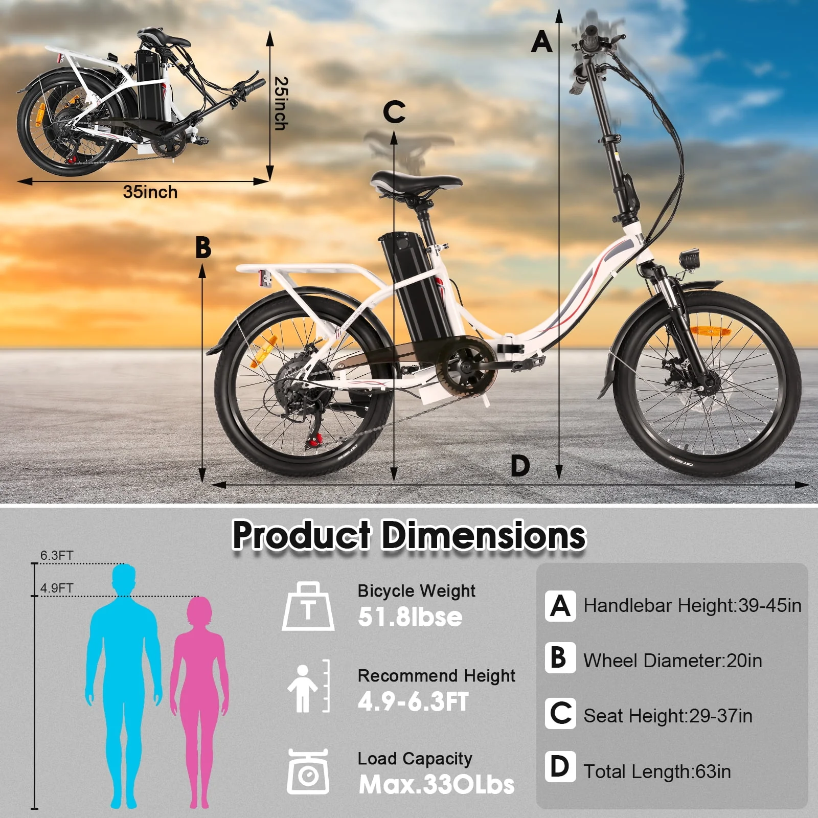 Gocio 500W Electric Bike, 20