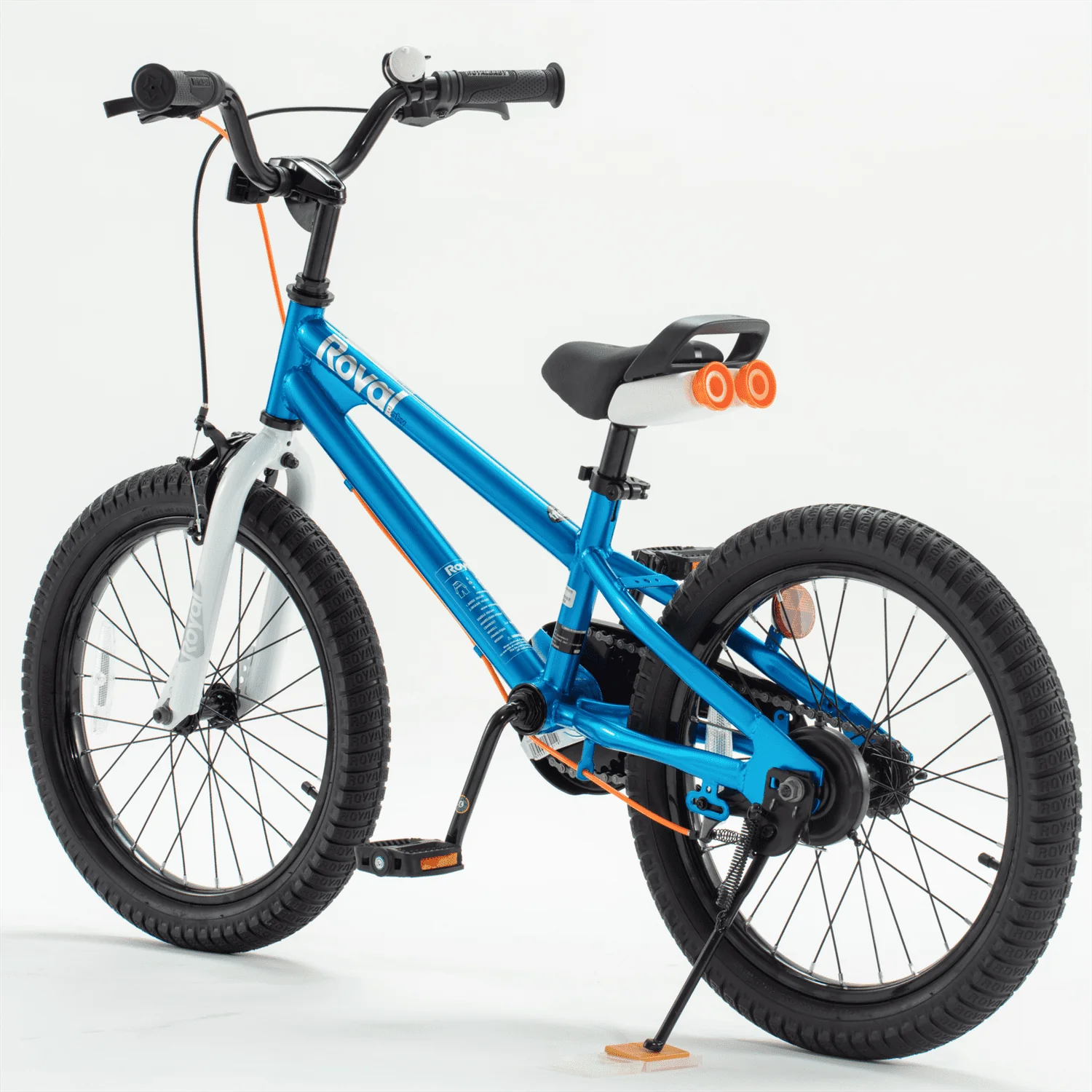 Royalbaby Freestyle 7 Kids Bike Toddlers 18 Inch Wheel Dual Handbrakes Bicycle Beginners Boys Girls Ages 3-5 Years, Kickstand and Water Bottle Included, Blue