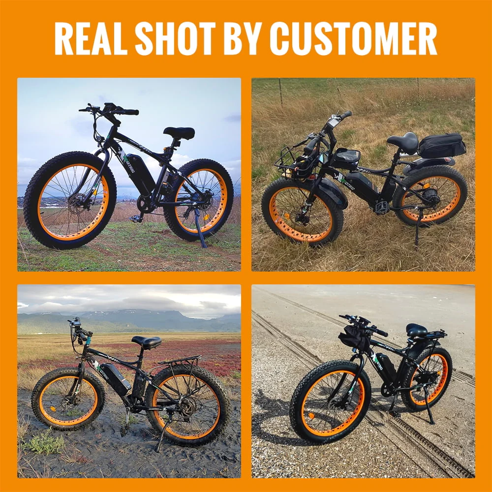 Ecotric 26 In. 36V 500W Fat Tire Electric Bicycle 26 x 4 In. Removable Battery 7-Speed