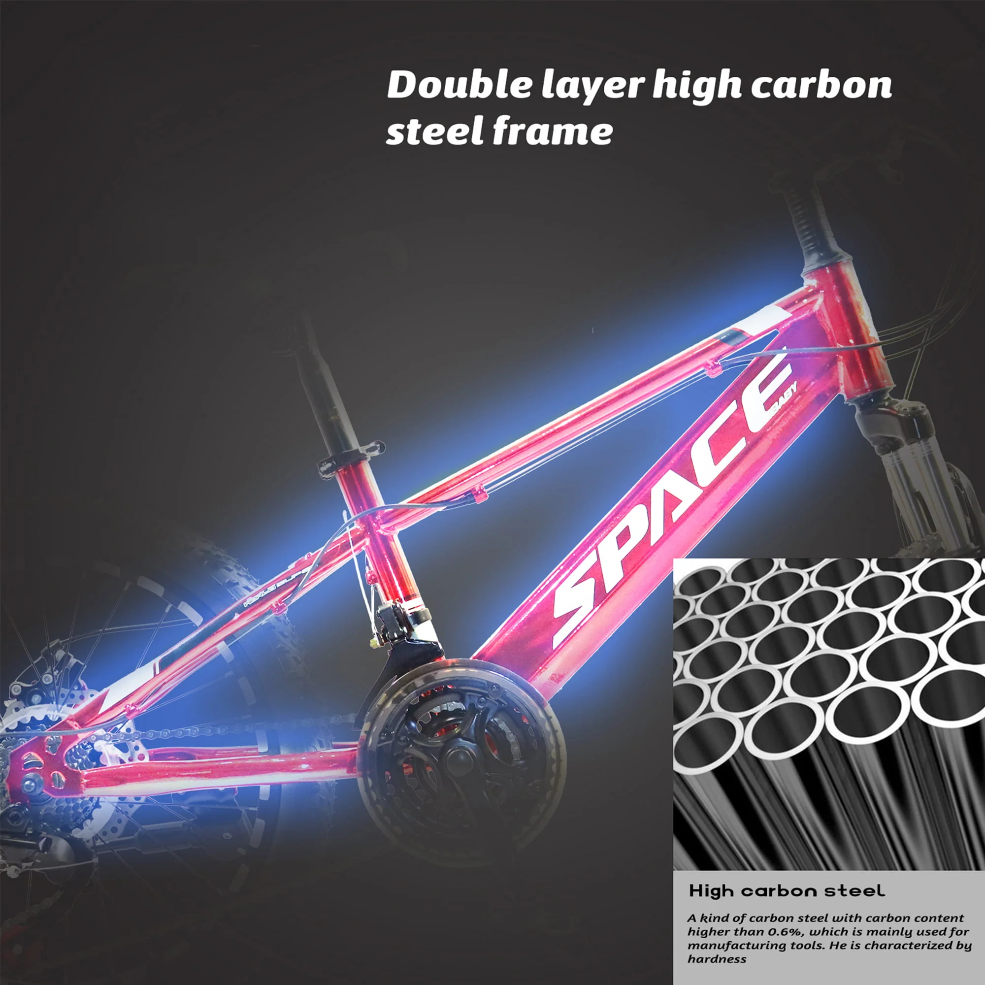 Hlaill Mountain Bike for Kids, Featuring 20-Inch Aluminuml Steel Frame and 21-Speed with 20-Inch Wheels For Unisex （Red）