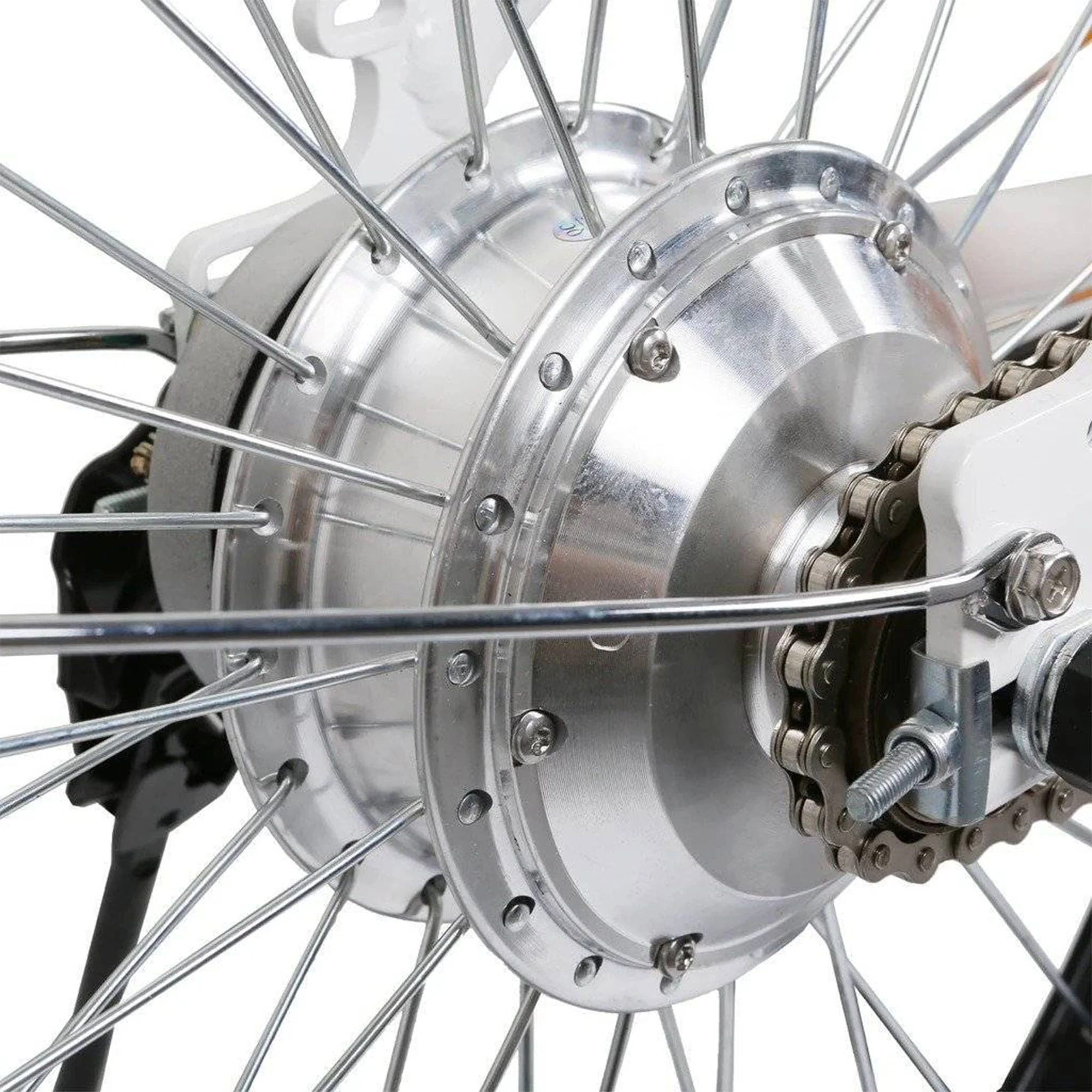 NAKTO 22in Elegance Cruiser Electric Bike with Basket & LCD Screen, White