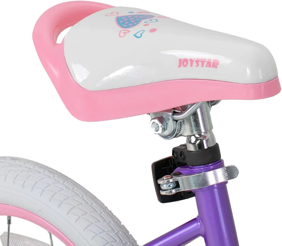 JOYSTAR Angel Girls Bike for Toddlers and Kids Ages 2-9 Years Old, 12 14 16 18 Inch Kids Bike with Training Wheels & Basket, 18 in Girl Bicycle with Handbrake & Kickstand