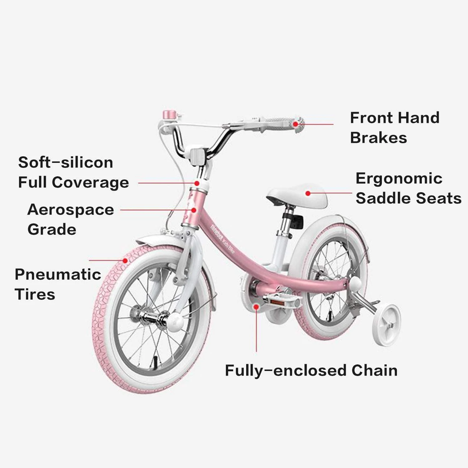 Segway-Ninebot Kids Bicycle 14 In. in Pink with Training Wheels