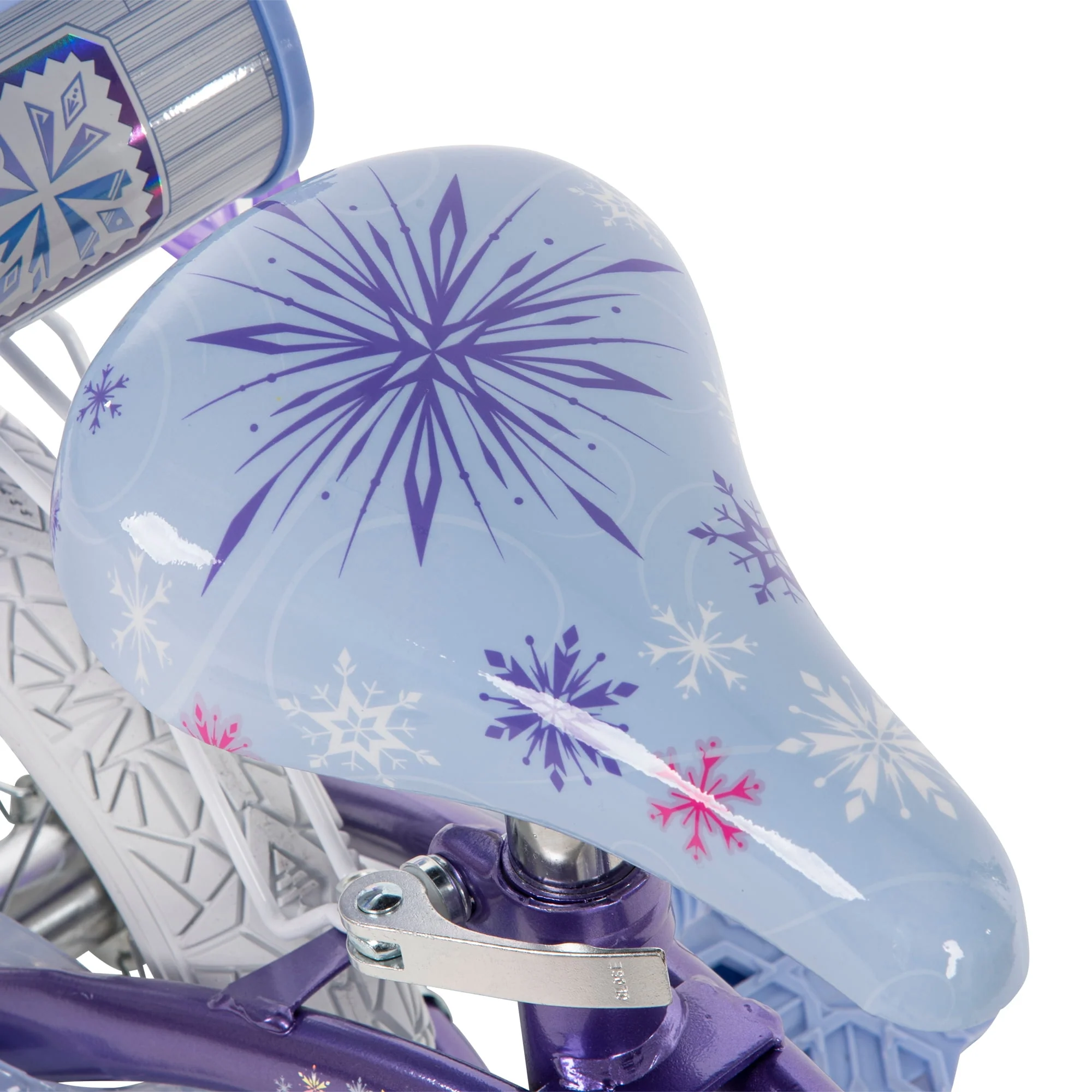 Frozen Bike with Doll Carrier Sleigh for Girl's, 12 In., White and Purple by Huffy