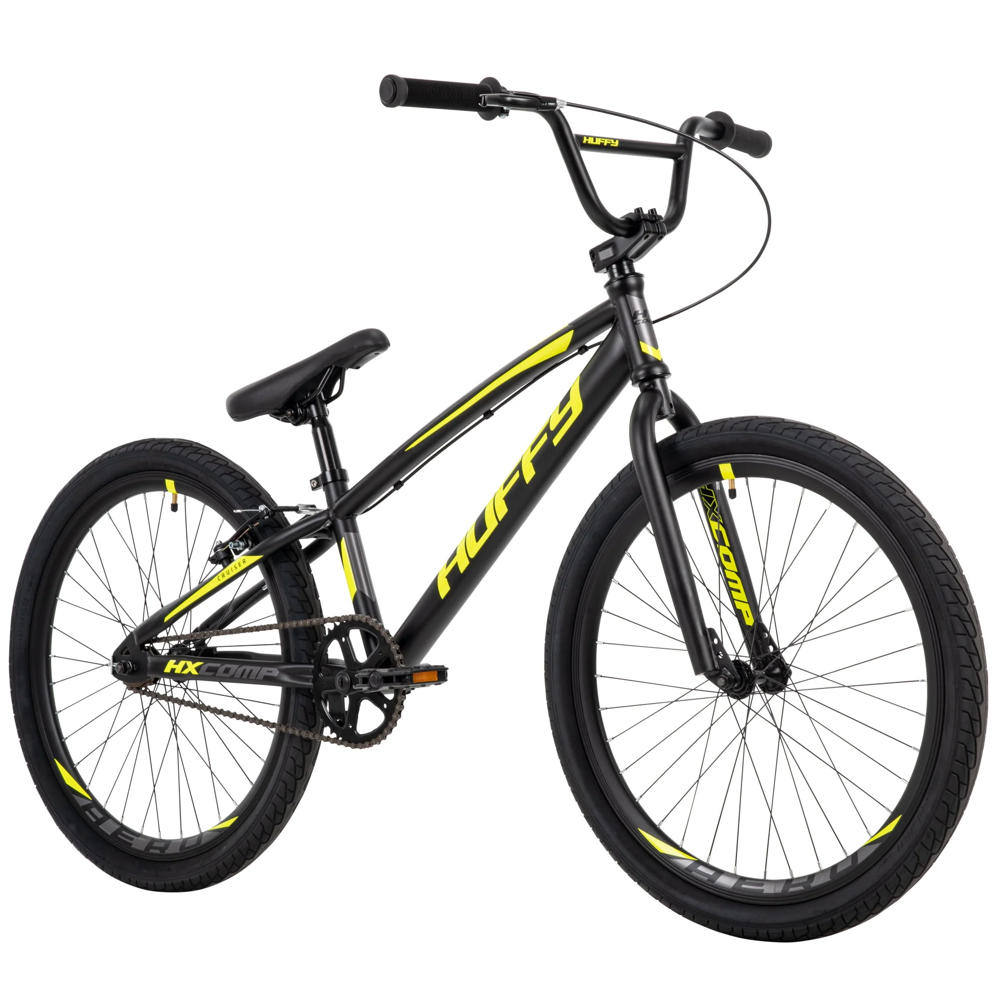 HX Cruiser 24-inch BMX Bike for Boys, Black/Yellow
