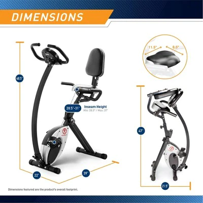 Marcy Foldable Exercise Bike with High Back Seat